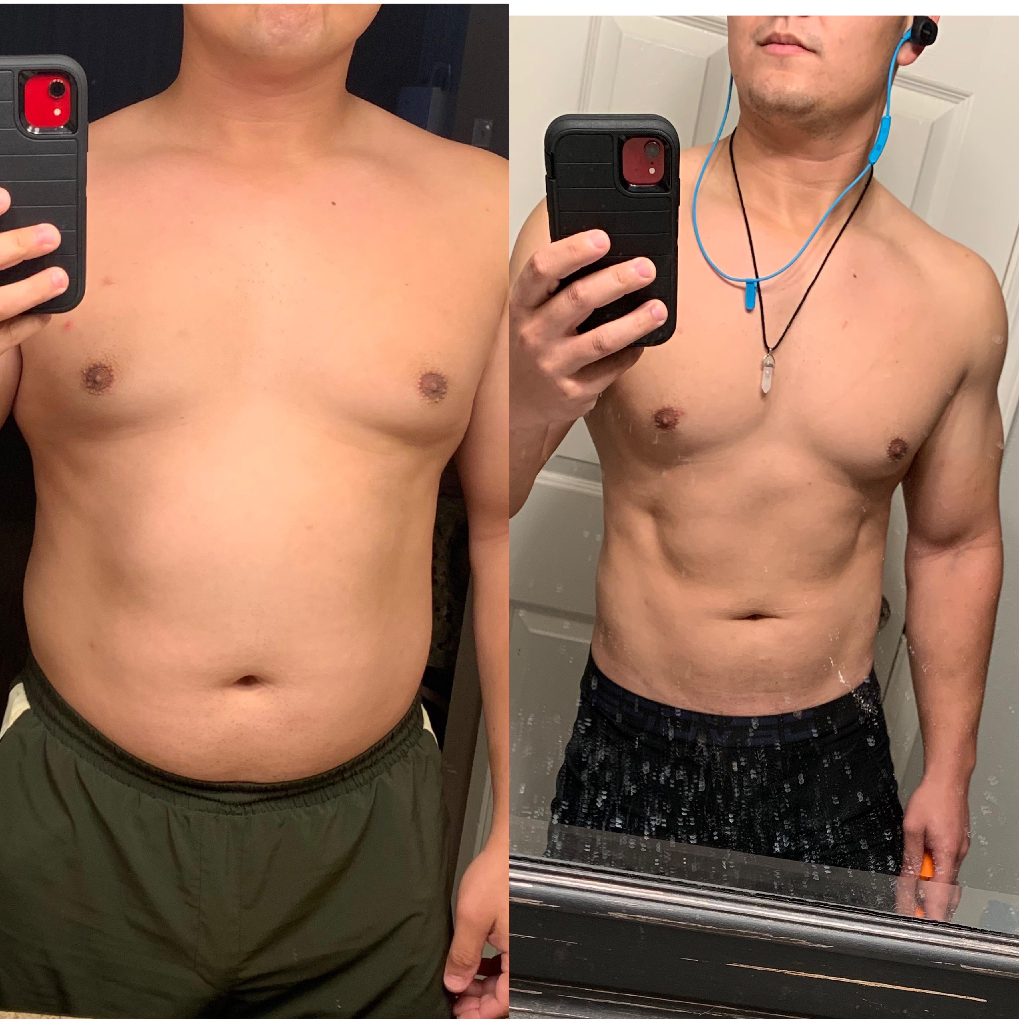 5'10 Male 36 lbs Weight Loss Before and After 225 lbs to 189 lbs