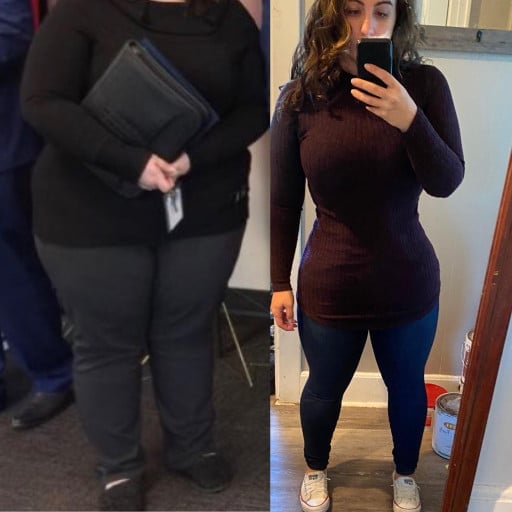 Progress Pics of 98 lbs Fat Loss 5 feet 3 Female 263 lbs to 165 lbs
