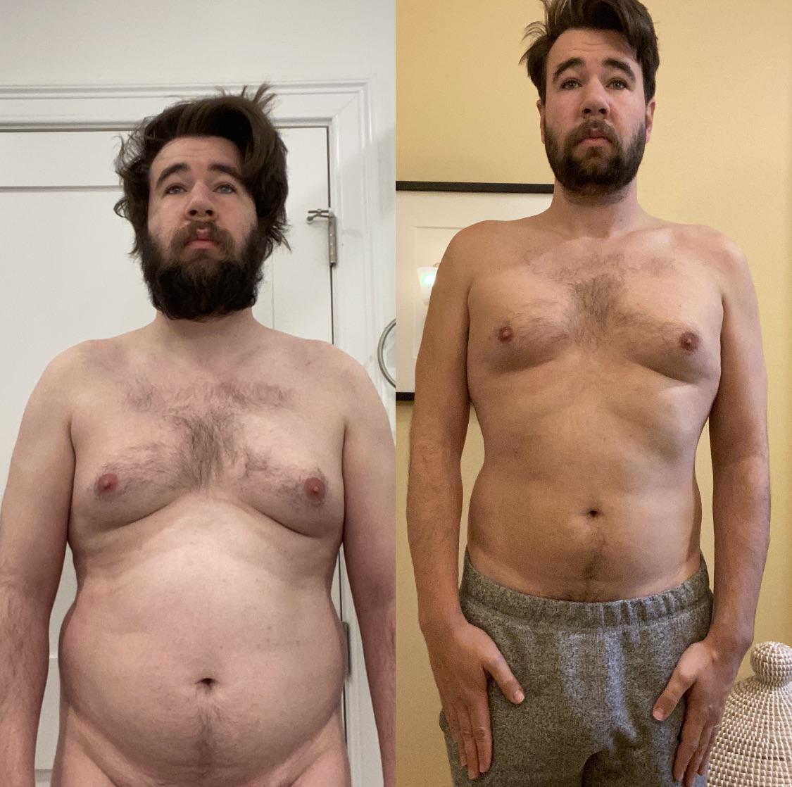 23 lbs Weight Loss Before and After 5 feet 11 Male 215 lbs to 192 lbs