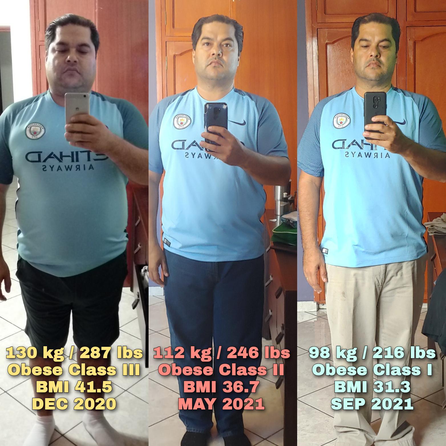 71 lbs Weight Loss Before and After 5 feet 10 Male 287 lbs to 216 lbs