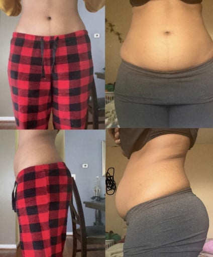 5 feet 6 Female Progress Pics of 6 lbs Weight Loss 149 lbs to 143 lbs
