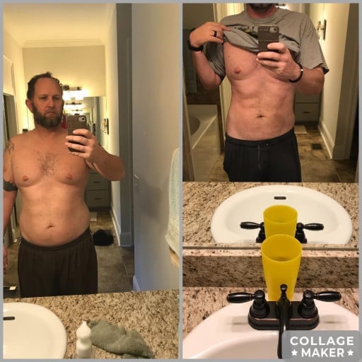 6'3 Male Before and After 34 lbs Fat Loss 245 lbs to 211 lbs