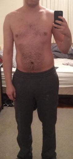 A progress pic of a 5'10" man showing a snapshot of 183 pounds at a height of 5'10