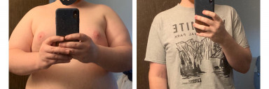 100 lbs Weight Loss 5 foot 9 Male 290 lbs to 190 lbs