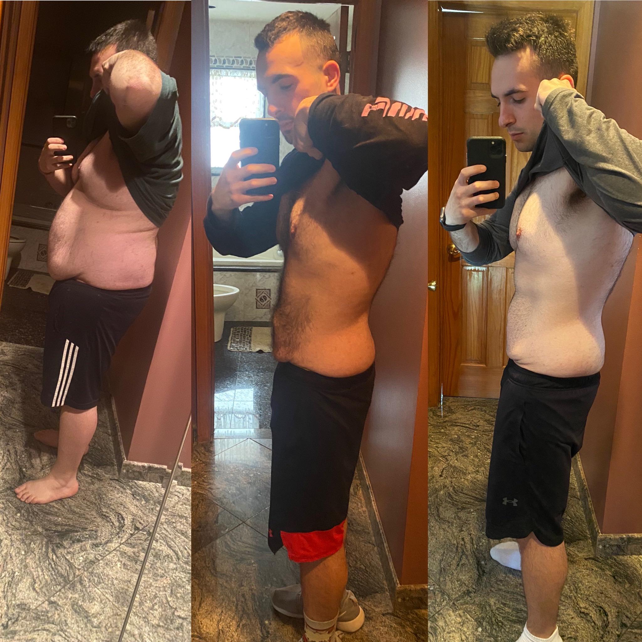 5'9 Male Before and After 122 lbs Fat Loss 300 lbs to 178 lbs