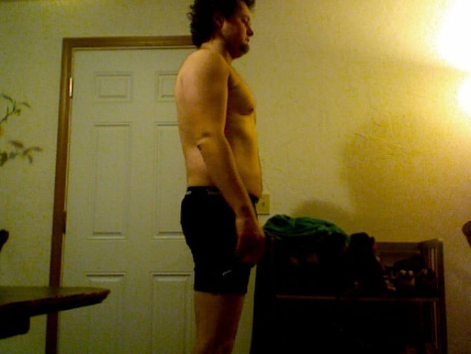 A progress pic of a 6'4" man showing a snapshot of 240 pounds at a height of 6'4