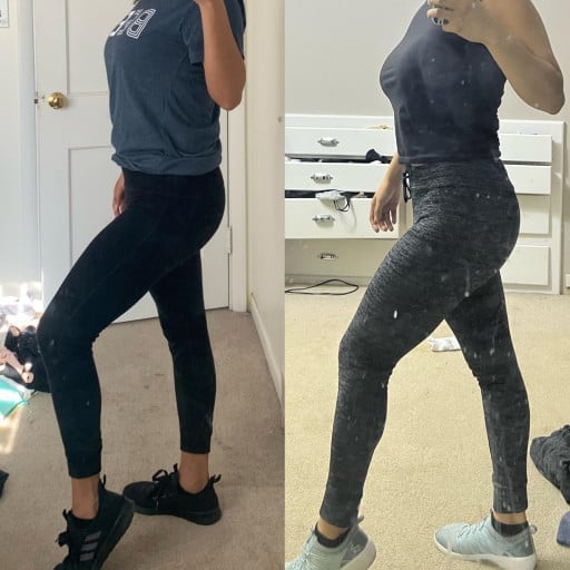 5'3 Female Before and After 10 lbs Muscle Gain 120 lbs to 130 lbs