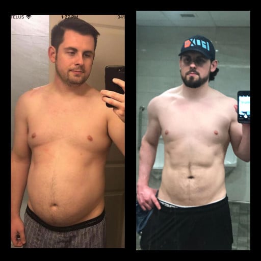6'2 Male Before and After 20 lbs Fat Loss 227 lbs to 207 lbs