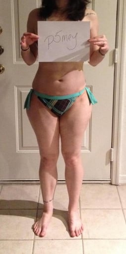 A progress pic of a 5'9" woman showing a snapshot of 149 pounds at a height of 5'9
