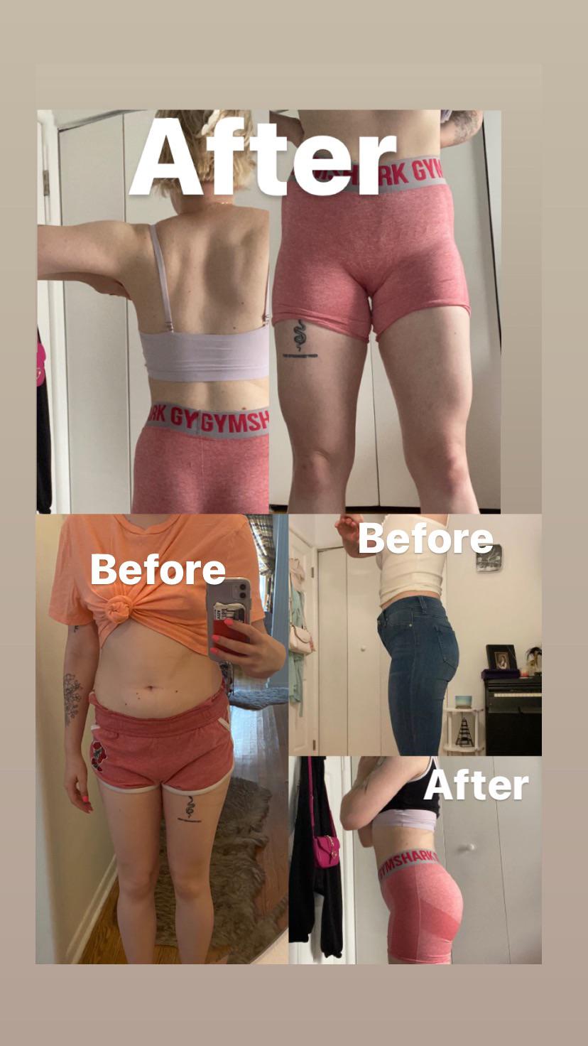 Before and After 20 lbs Muscle Gain 5 foot 4 Female 115 lbs to 135 lbs