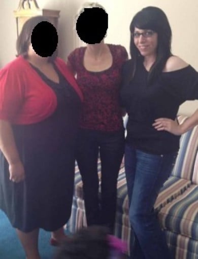 A progress pic of a 5'6" woman showing a weight cut from 186 pounds to 144 pounds. A net loss of 42 pounds.