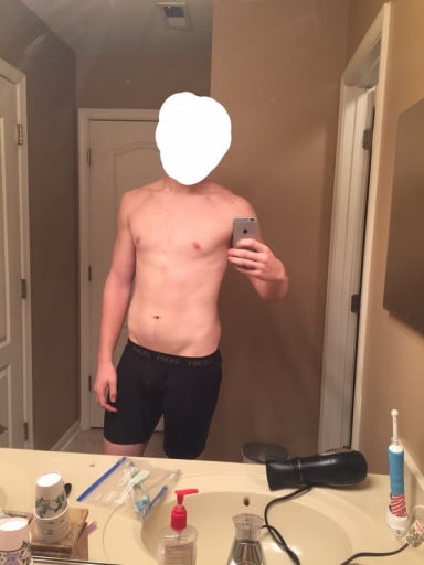 A picture of a 6'1" male showing a snapshot of 198 pounds at a height of 6'1
