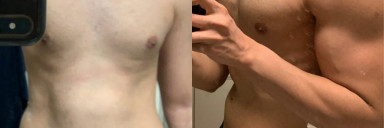 Before and After 1 lbs Muscle Gain 5'11 Male 155 lbs to 156 lbs