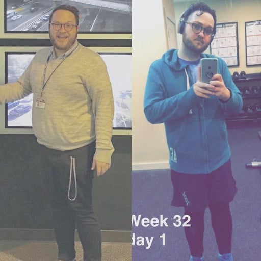 A progress pic of a 5'10" man showing a fat loss from 256 pounds to 206 pounds. A total loss of 50 pounds.