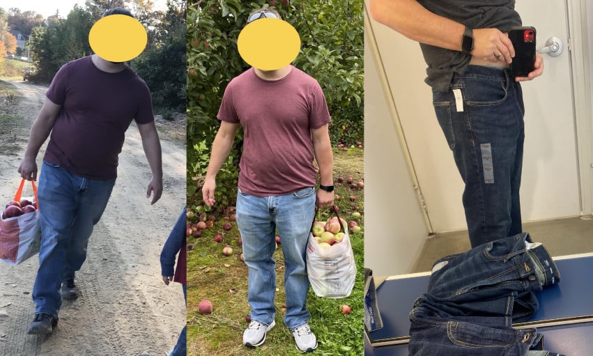 5'7 Male Before and After 30 lbs Weight Loss 215 lbs to 185 lbs