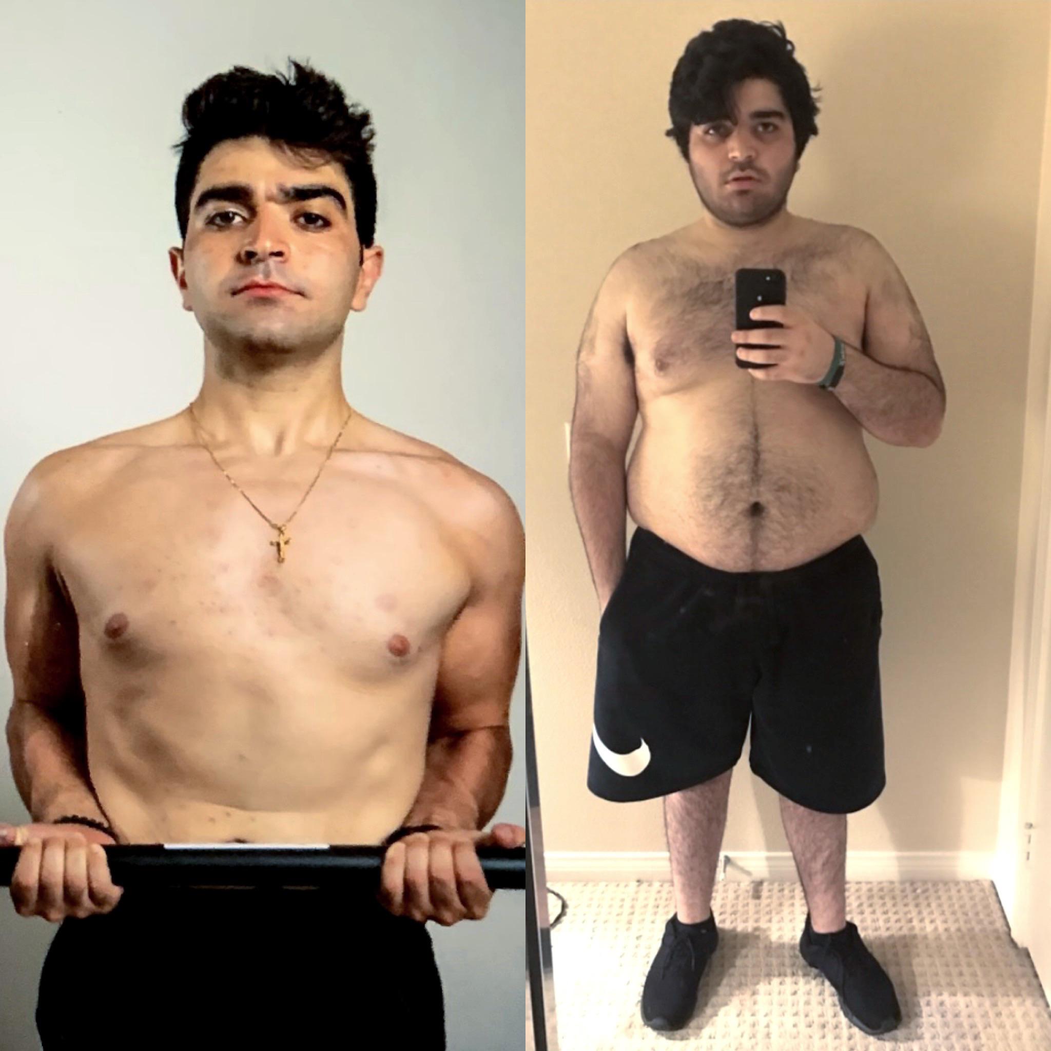 100 lbs Weight Loss Before and After 5 foot 8 Male 270 lbs to 170 lbs