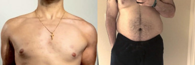 100 lbs Weight Loss Before and After 5 foot 8 Male 270 lbs to 170 lbs