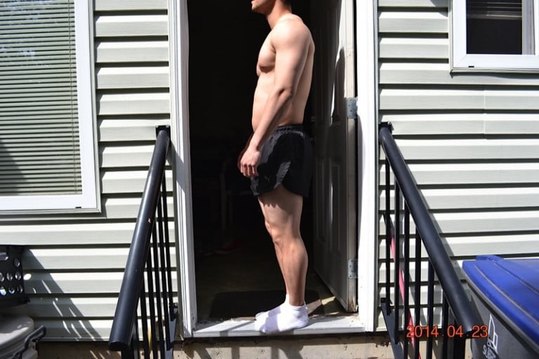 A progress pic of a 5'8" man showing a snapshot of 162 pounds at a height of 5'8