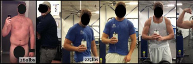 60 lbs Fat Loss Before and After 6 foot 5 Male 285 lbs to 225 lbs