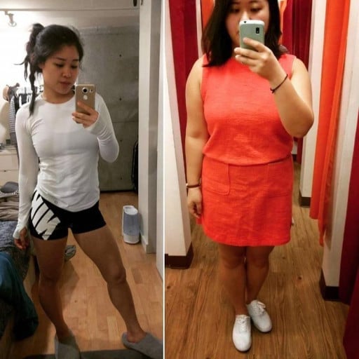 5 foot 5 Female 45 lbs Weight Loss Before and After 191 lbs to 146 lbs