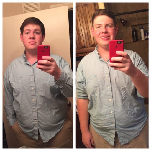 A picture of a 6'2" male showing a weight loss from 365 pounds to 310 pounds. A total loss of 55 pounds.