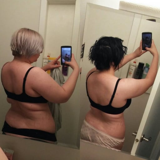 10 lbs Weight Loss Before and After 5'4 Female 215 lbs to 205 lbs