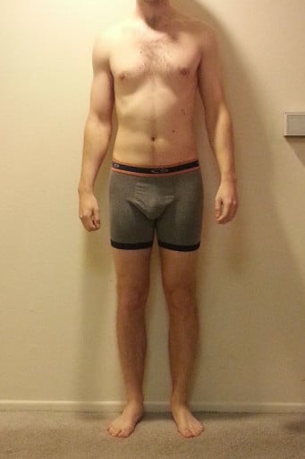 A photo of a 6'1" man showing a snapshot of 162 pounds at a height of 6'1
