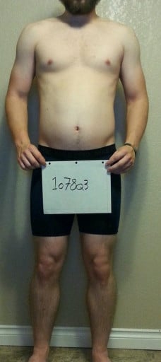 A picture of a 6'2" male showing a snapshot of 206 pounds at a height of 6'2