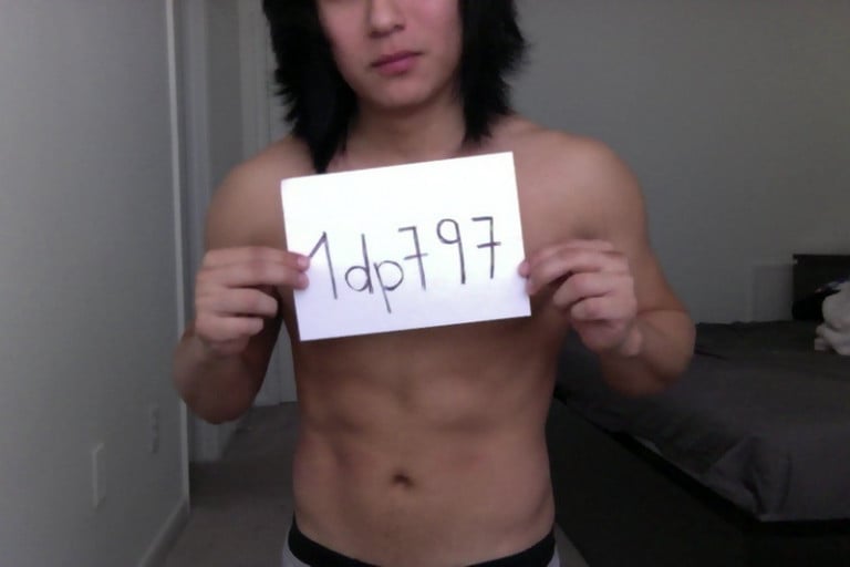 A picture of a 5'6" male showing a snapshot of 154 pounds at a height of 5'6