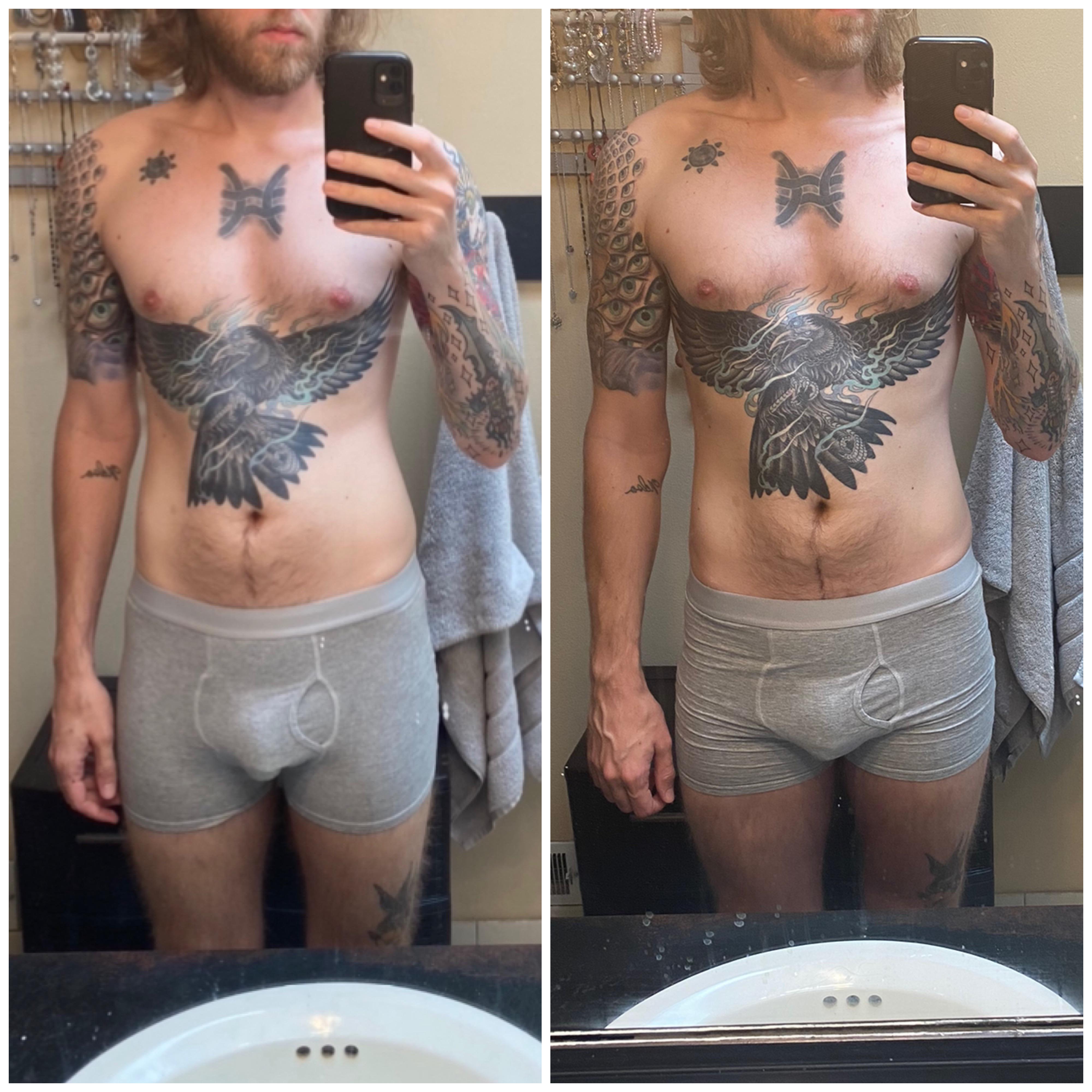 6'3 Male 10 lbs Muscle Gain Before and After 170 lbs to 180 lbs