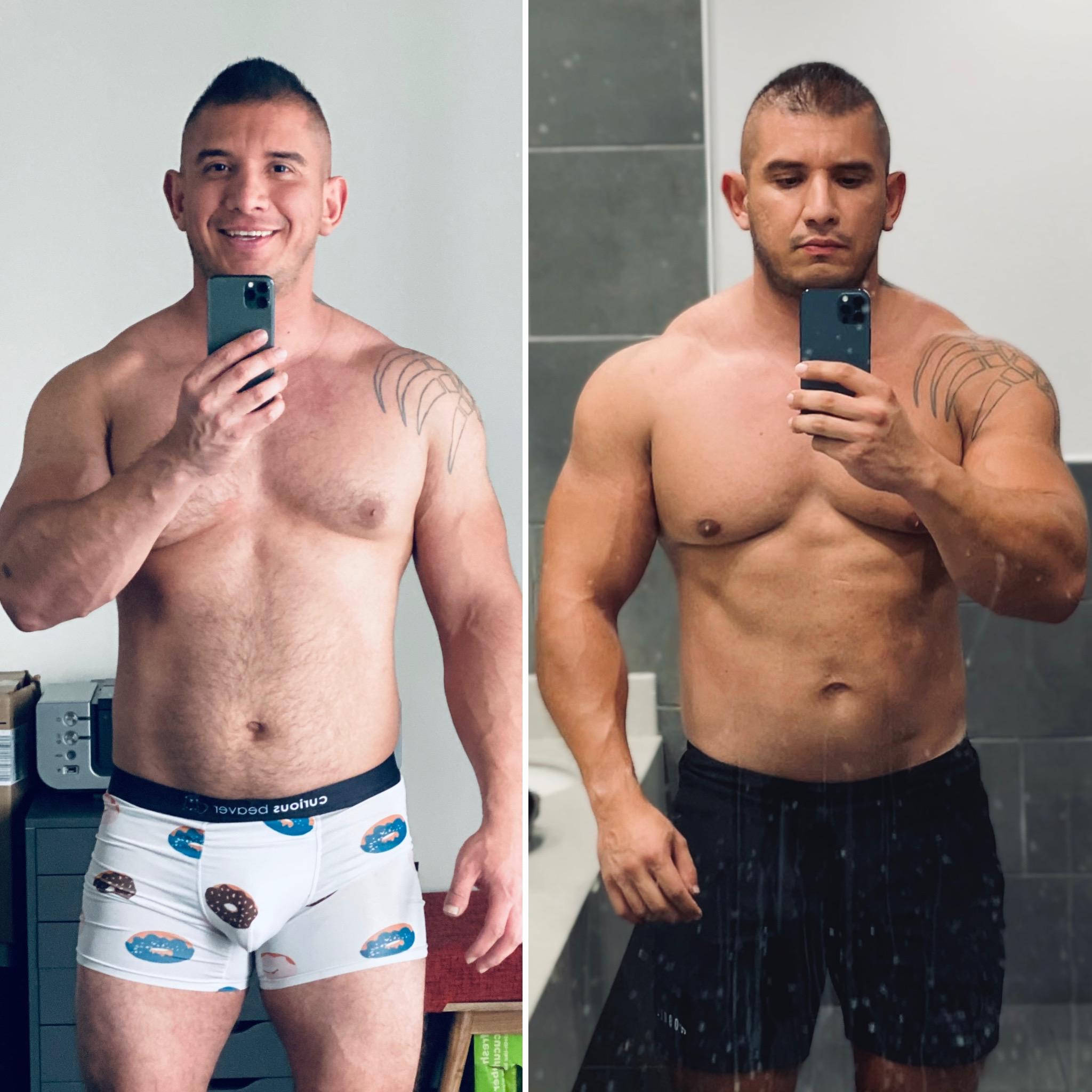 5 foot 11 Male Progress Pics of 23 lbs Fat Loss 245 lbs to 222 lbs