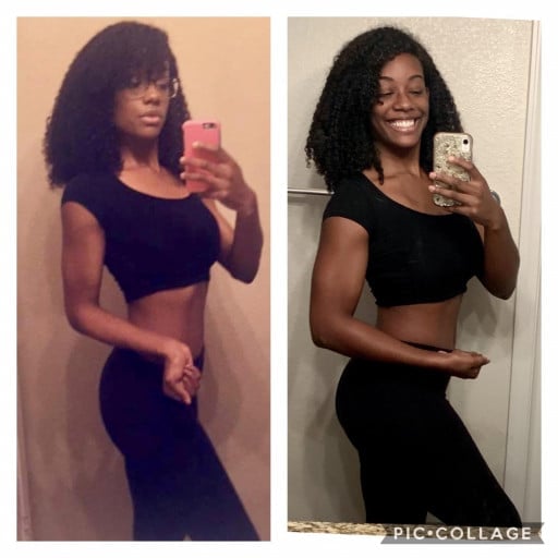5'9 Female 39 lbs Muscle Gain Before and After 136 lbs to 175 lbs