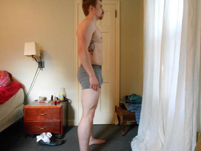 A picture of a 5'7" male showing a snapshot of 164 pounds at a height of 5'7