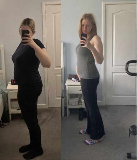 5 foot 6 Female Before and After 40 lbs Fat Loss 199 lbs to 159 lbs