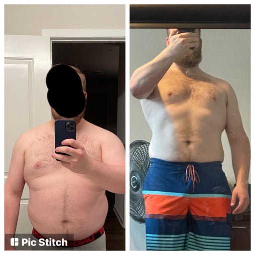 5 feet 11 Male Before and After 47 lbs Fat Loss 274 lbs to 227 lbs