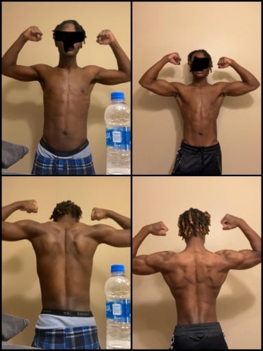 5 foot 8 Male Progress Pics of 5 lbs Weight Gain 130 lbs to 135 lbs