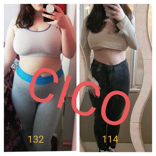 28 lbs Weight Loss 5 foot Female 141 lbs to 113 lbs