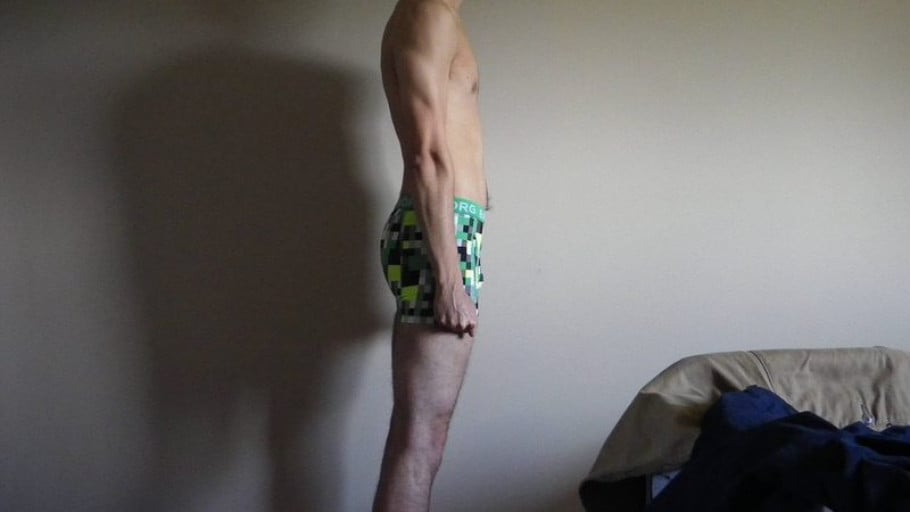 A progress pic of a 6'3" man showing a snapshot of 173 pounds at a height of 6'3
