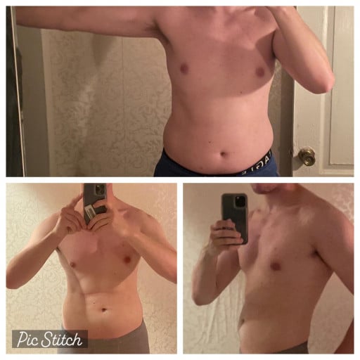 6 foot 2 Male Before and After 28 lbs Weight Loss 225 lbs to 197 lbs