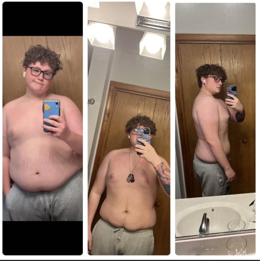 Before and After 46 lbs Weight Loss 5 foot 10 Male 265 lbs to 219 lbs