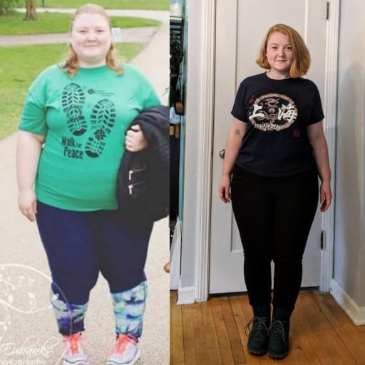 5'3 Female Progress Pics of 87 lbs Weight Loss 285 lbs to 198 lbs