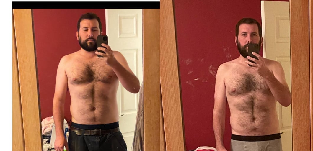 6'2 Male Progress Pics of 33 lbs Fat Loss 242 lbs to 209 lbs