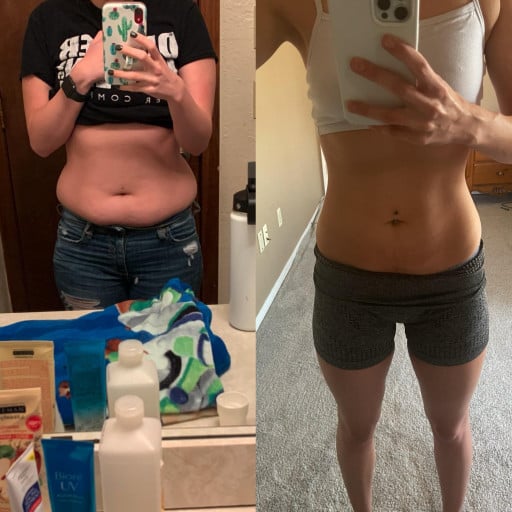 5 foot 4 Female Before and After 38 lbs Weight Loss 148 lbs to 110 lbs