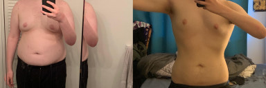 Before and After 36 lbs Weight Loss 6 foot 7 Male 250 lbs to 214 lbs