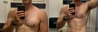 Before and After 14 lbs Weight Loss 6'5 Male 234 lbs to 220 lbs