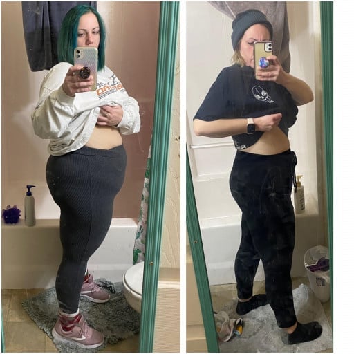5 feet 3 Female 60 lbs Weight Loss Before and After 240 lbs to 180 lbs