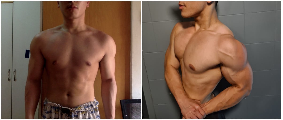 Before and After 6 lbs Fat Loss 5 foot 7 Male 157 lbs to 151 lbs