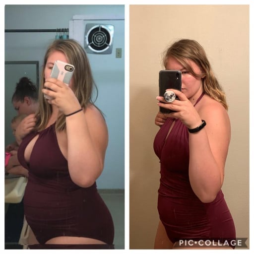 5'8 Female Before and After 48 lbs Fat Loss 235 lbs to 187 lbs