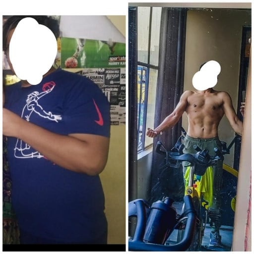 5 feet 9 Male 80 lbs Fat Loss Before and After 240 lbs to 160 lbs