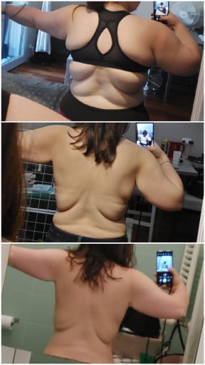 90 lbs Weight Loss Before and After 5'3 Female 257 lbs to 167 lbs